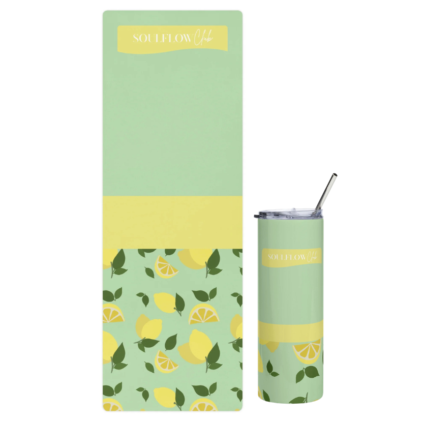 Citrus Zen Movement Mat & Stainless Steel Tumbler Set | soulflow club