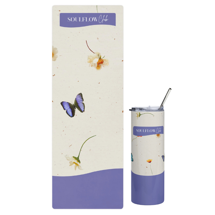 Floral Soft Flow Yoga Movement & Stainless Steel Tumbler Set | soulflow club