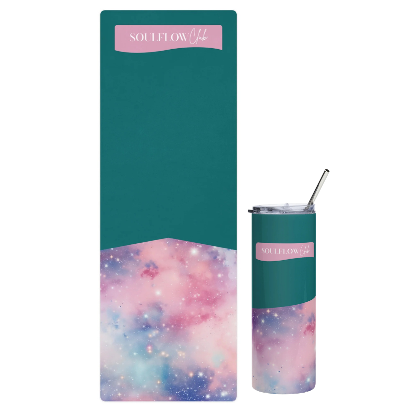 Galaxy Acute Flow Movement Mat & Stainless Steel Tumbler Set | soulflow club