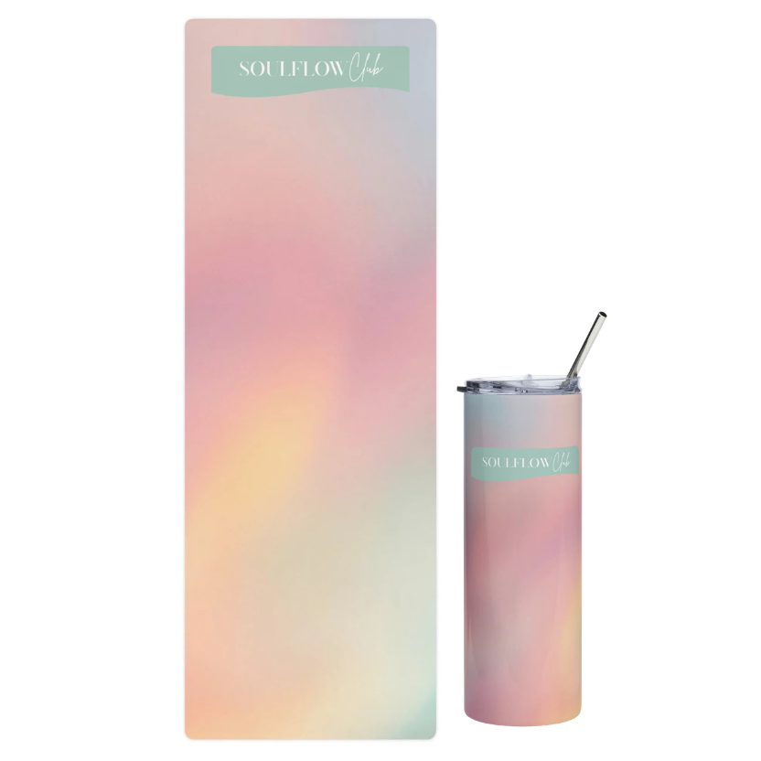 Soft Lights Flow Movement Mat & Stainless Steel Tumbler Set | soulflow club