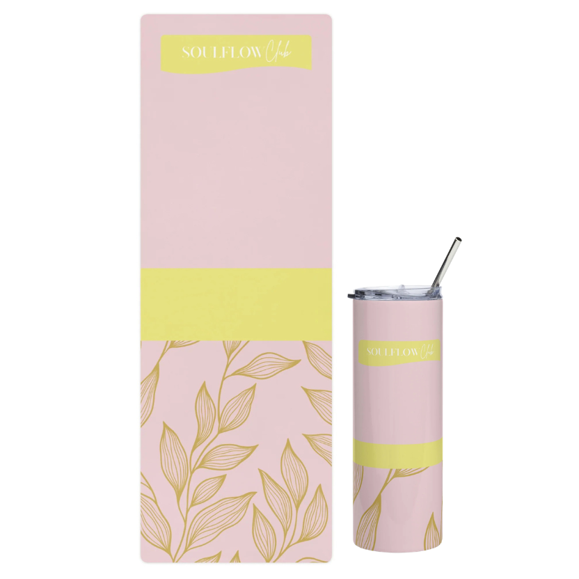 Blossom Zen Flow Movement Mat & Stainless Steel Tumbler Set | soulflow club