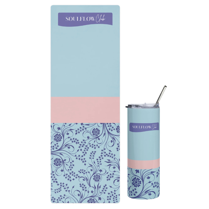 Bloom Zen Flow Movement Mat & Stainless Steel Tumbler Set | soulflow club
