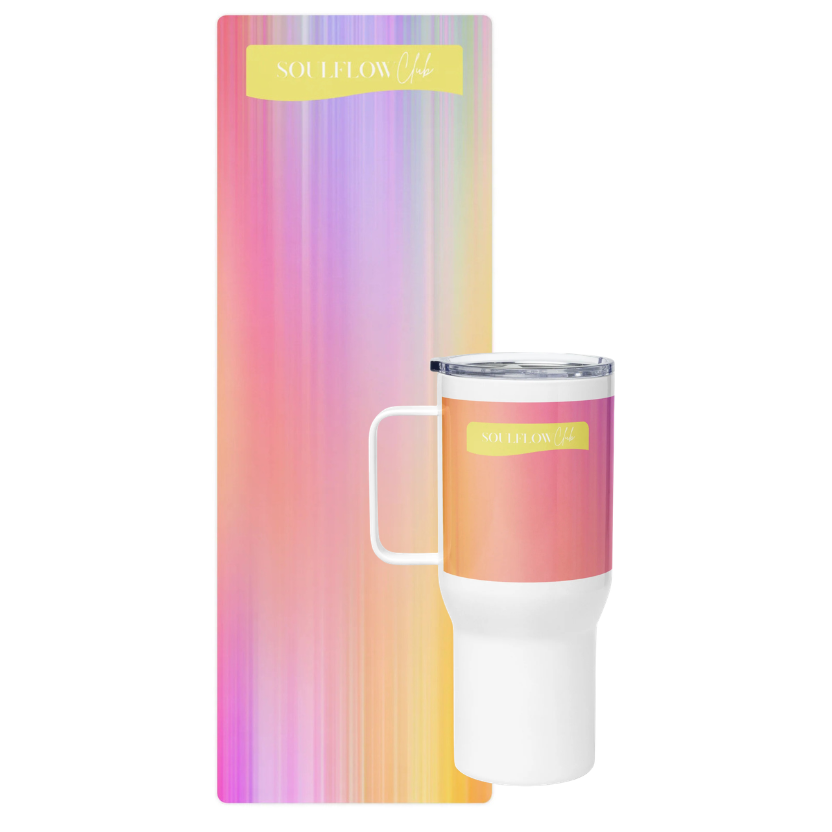 Vibrant Sleek Flow Bundle – Premium Yoga & Pilates Mat with Matching Tumbler for Home Workouts