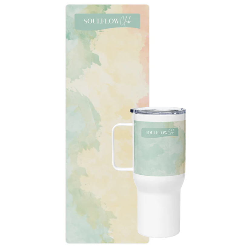 Sunny Cloud Flow Bundle – Premium Yoga & Pilates Mat with Matching Tumbler