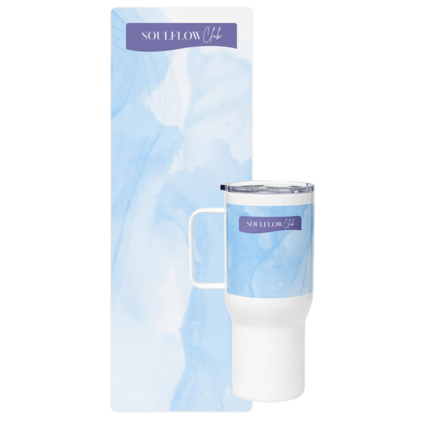Water Cloud Flow Bundle – Yoga & Pilates Mat with Matching Tumbler for Home Workouts